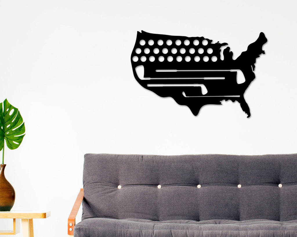 Golf USA Sign, Golf Metal Sign, America Golf Decor Sign, Gift for Dad, Gift For Golfer, Gold Gift Sign, Fathers day Gift, Gift For Dad, Golf
